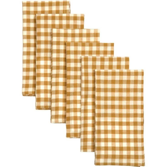 Best reviews of π VHC Brands Set Of 6 Katie Gingham Check Napkins - Napkin 18x18 Taupe/antique White π - Image 3