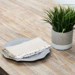 Budget 🎁 VHC Brands Ashton Napkin Set Burgundy/creme 🧨