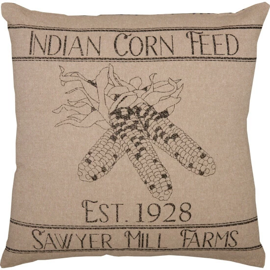Best Sale π VHC Brands Sawyer Mill Charcoal Corn Feed Pillow 18x18 π― - Image 3