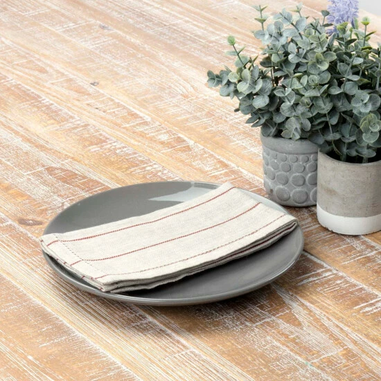 Wholesale π VHC Brands Charley Napkin Set - Napkin 18x18 Khaki/cherry Red π - Image 2