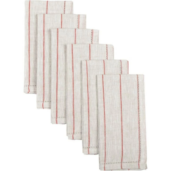 Wholesale π VHC Brands Charley Napkin Set - Napkin 18x18 Khaki/cherry Red π - Image 6