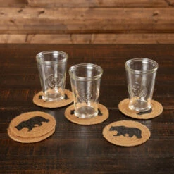 Top 10 π VHC Brands Wyatt Stenciled Bear Jute Coaster Set Of 6 - Coaster Set π
