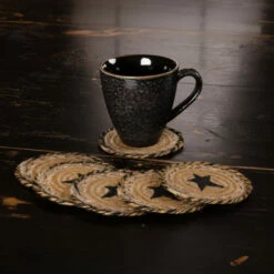 New π€© VHC Brands Kettle Grove Jute Coaster Stencil Star Set Of 6 - Coaster Set π₯°