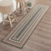 New 🤩 VHC Brands Sawyer Mill Charcoal Creme Jute Rug/Runner Rect W/ Pad 24x96 - 3'6" ✔️