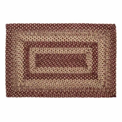 Flash Sale 👏 VHC Brands Burgundy Tan Jute Rug Rect W/ Pad 24x36 - 2' X 3' Rectangle 💯