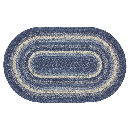 Budget ✔️ VHC Brands Great Falls Blue Jute Rug Oval W/ Pad 60x96 ⭐ - Image 2