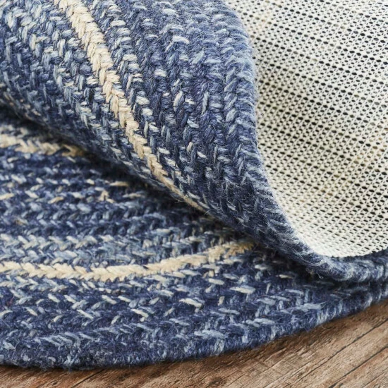 Budget ✔️ VHC Brands Great Falls Blue Jute Rug Oval W/ Pad 60x96 ⭐ - Image 3