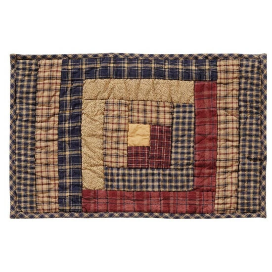 Hot Sale π VHC Brands Millsboro Placemat Log Cabin Block Quilted Set Of 6 12x18 - Placemat 12x18 π - Image 2