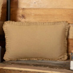 Cheapest 🥰 VHC Brands Farmhouse Bedding VHC Cotton Burlap 14x22 Pillow Solid Color (Pillow Cover, Pillow Insert) Vintage Tan ⭐