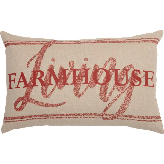 Coupon β VHC Brands Sawyer Mill Red Farmhouse Living Pillow 14x22 𧨠- Image 2