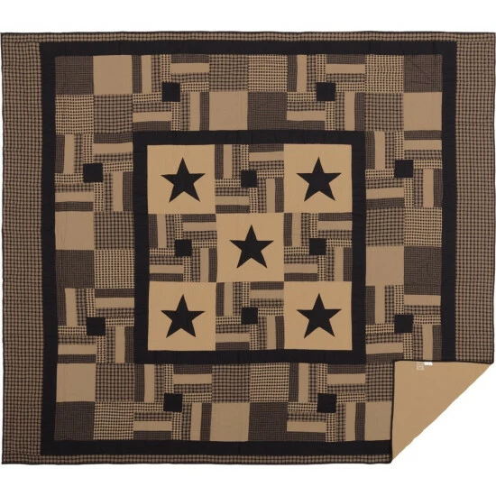Flash Sale β VHC Brands Americana Black Checkered Star Stitched Cotton Quilt π - Image 7