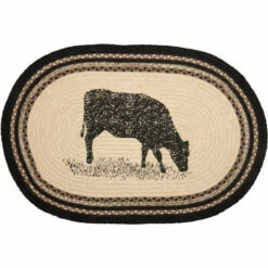 Deals 🔥 VHC Brands Sawyer Mill Charcoal Cow Jute Rug Oval W/ Pad 20x30 😉