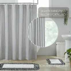 Brand new β VHC Brands Sawyer Mill Black Ticking Stripe Shower Curtain 72x72 π