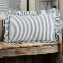 Budget 😉 VHC Brands Sawyer Mill Ticking Stripe Pillow Dark Creme/coal Black 👏