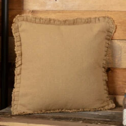 Cheap 🛒 VHC Brands Farmhouse Bedding VHC Cotton Burlap 18x18 Pillow Solid Color (Pillow Cover, Pillow Insert) Vintage Tan 🔥