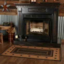 Wholesale 🤩 VHC Brands Farmhouse Jute Rug Rect Stencil Stars Border W/ Pad 36x60 - 3' X 5' 🎁