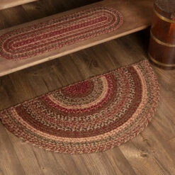 Promo βοΈ VHC Brands Cider Mill Jute Rug Half Circle W/ Pad 16.5x33 - 16.5" X 33" π