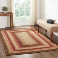 Hot Sale ⌛ VHC Brands Ginger Spice Jute Rug Rect W/ Pad 60x96 - 5' X 8' Rectangle 😀