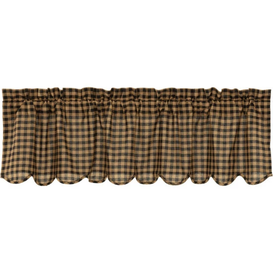 Deals π VHC Brands Check Scalloped Valance Burgundy/dark Tan β€οΈ - Image 5