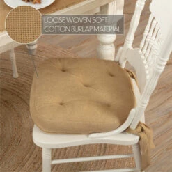 Best deal 🛒 VHC Brands Burlap Natural Chair Pad 15 Inches 🌟